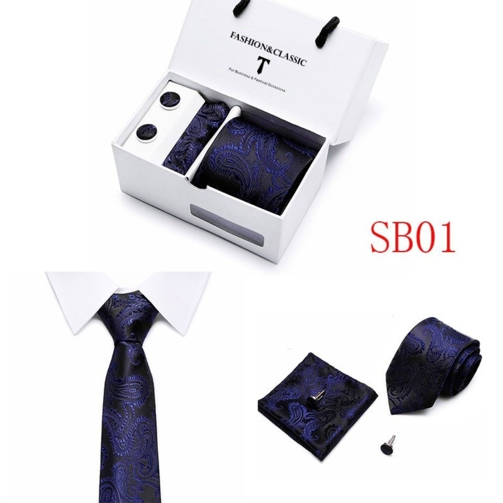 Luxury Woven Silk Jacquard Nec - Neck Tie Set Box ulasan dan harga