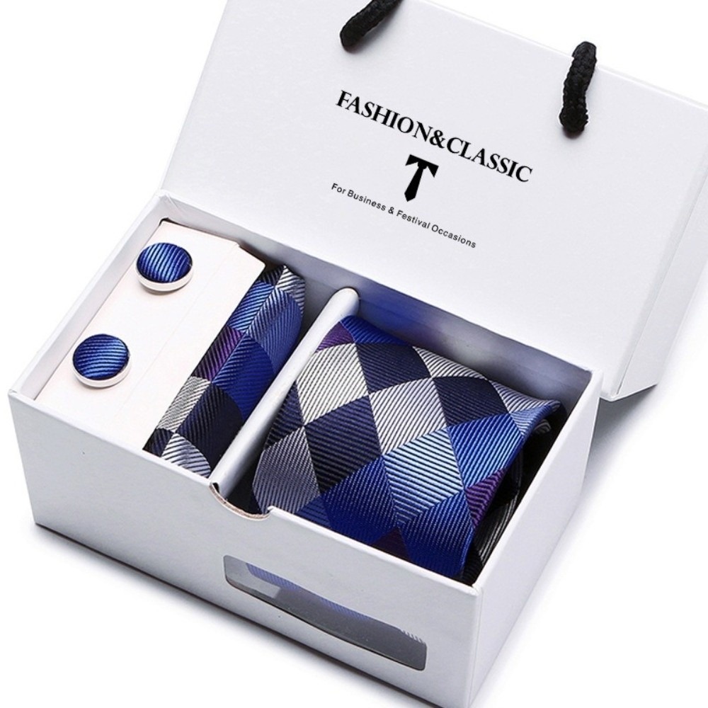 Luxury Woven Silk Jacquard Nec - Neck Tie Set Box ulasan dan harga